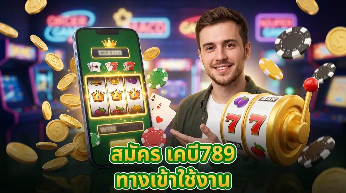 ผู้เล่นใช้งานสมาร์ทโฟนเข้าสู่ระบบเล่นเกมสล็อตเว็บตรงที่ปลอดภัยพร้อมเหรียญรางวัลทองคำพุ่งกระจาย
