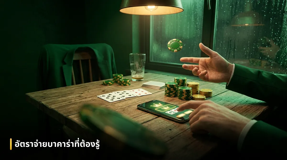 ผู้เล่นแสดงความดีใจขณะดูอัตราจ่ายรางวัลบาคาร่าที่ได้รับชัยชนะบนหน้าจอมือถือ