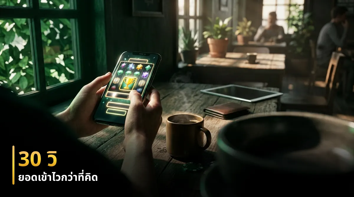 ผู้เล่นยิ้มสบายใจขณะใช้ทรูวอเลทโอนเงินเข้าเล่นเกมสล็อตอย่างรวดเร็วและปลอดภัย